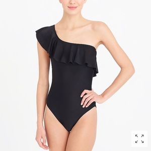 NWT J Crew One Shoulder Ruffle Swimsuit